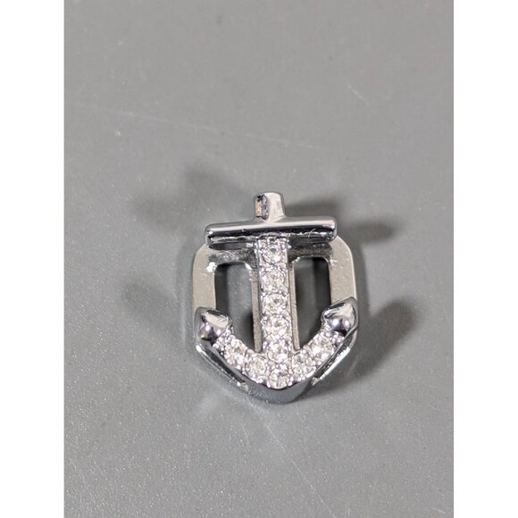 Keep Collective Silver Tone Crystal Pave Anchor Slide Charm NEW - Picture 2 of 5